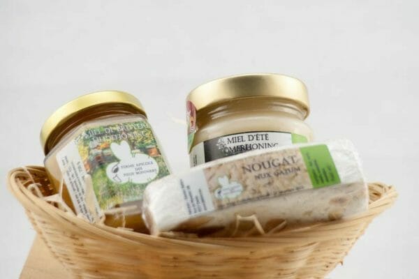 Panier cadeau miel et nougat