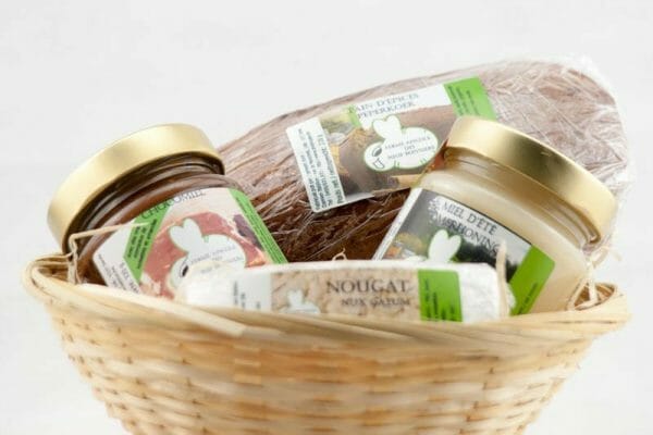 Panier cadeau chocomiel pain d'épices et nougat