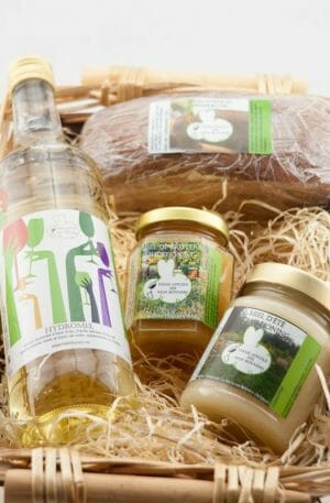 Panier cadeau hydromel miels et pain d'épices