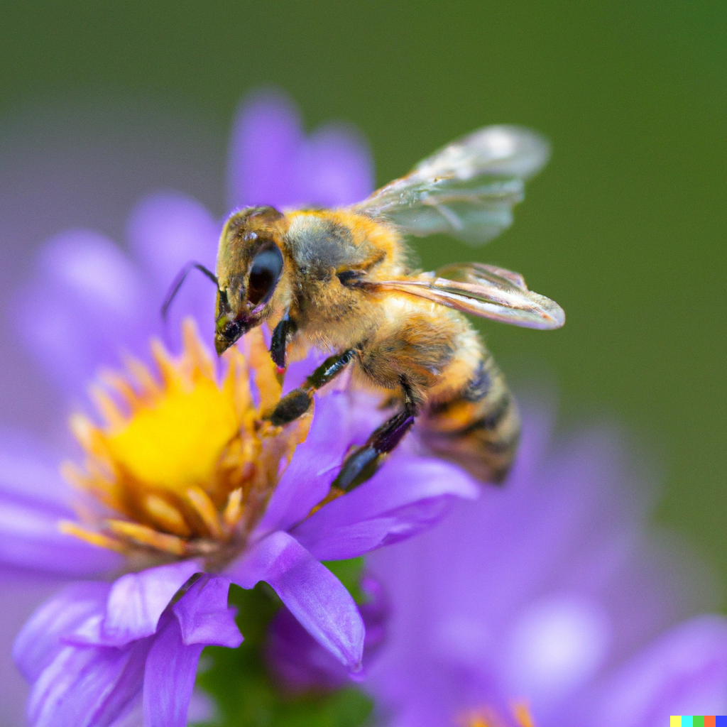 Abeille qui butine